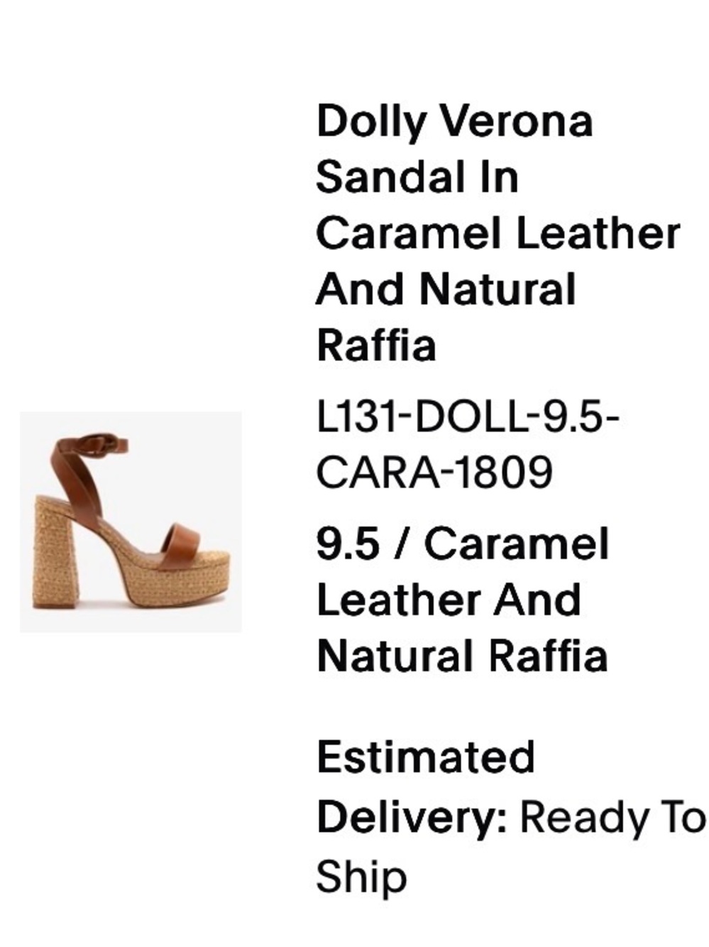 Larroude Caramel Leather Platform Sandal